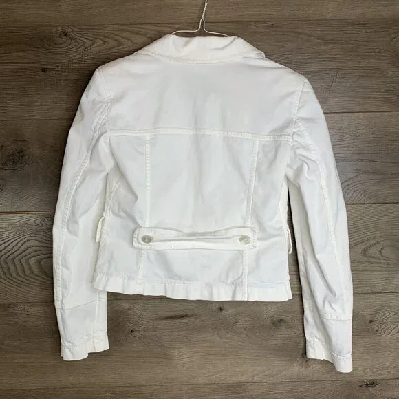 Emilio Pucci Firenze Jacket Womans Size 10 White Denim Stretch Made in Italy - Picture 7 of 15